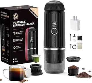 Portable Coffee Maker Travel Espresso Machine 120W, 19 Bar Pressure 7500mAh Rechargeable Battery Version Portable On the Go for Camping, Driving, Home and Office Travelling image