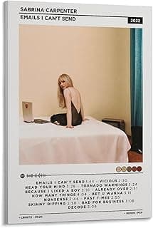 Sabrina Carpenter - Emails I Can't Send Album Poster Canvas Poster Wall Art Decor Print Picture Paintings for Living Room Bedroom Decoration Frame-style12x18inch(30x45cm) image