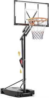 Basketball Hoop Outdoor 8.5ft Height Adjustable Portable Hoops & Goals with HDPE Backboard and Wheels for Kids/Teens/Adults Backyard, Driveway, and Indoor Play image