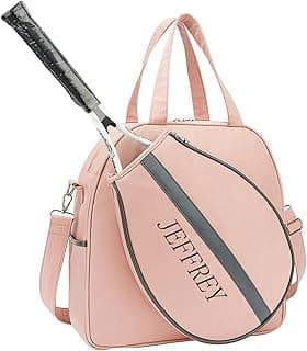Custom Tennis Racket Bag with Name/Text | Waterproof Sports Tote for Tennis, Badminton, Padel | Large 40cm Organizer