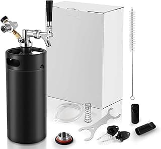 128OZ Mini Keg Growler Portable mini kegerator Tap System Stainless Steel Pressurized Growler 60PSI CO2 Regulator Mini keg CO2 Pressure Growler Tap for Home Brewing Beer Lover image