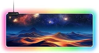 RGB Gaming Mouse Pad 30x80cm, Extended Large LED Mousepad with 12 Lighting Modes, Non-Slip Rubber Base, Waterproof Desk Mat for Gaming and Office, XXL RGB Mouse Pad for PC, Laptop (01)
