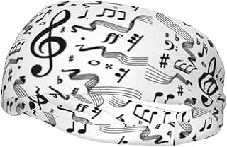 Musical Music Note Headbands Non Slip Sweatband Fashion Summer Hair Bands for Tennis,Basketball,Running,Gym,Working Out