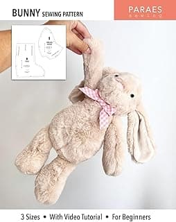 Bunny Sewing Pattern: 3 Sizes - With video tutorial - For Beginners (Paraes Sewing Patterns) image
