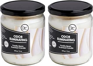 Vanilla Two Pack Odor Eliminating Highly Fragranced Candle - Eliminates 95% of Pet, Smoke, Food, and Other Smells Quickly - Up to 80 Hour Burn time - 12 Ounce Premium Soy Blend image