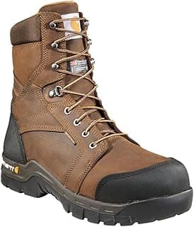 Carhartt Men's 8-inch Rugged Flex Insulated Waterproof Breathable Safety Toe Leather Work Boot Cmf8389 image