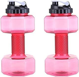 Dumbbell Shaped Water Bottle, Fitness Dumbbell Travel Water Cup for Gym, Yoga, Running, Outdoor, Cycling and Camping image