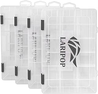 Fishing Tackle Box Set with Adjustable Dividers, Transparent Organizer Tray, Plastic Tool Box, Bait Separator -Angler's equipment lure box - 2 Packs /4 Packs Tackle Trays - Parts Box image