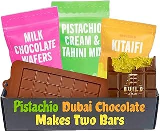 DIY Dubai Pistachio Chocolate Bar Making Kit Pistachio Butter, Knafeh/Phyllo Dough, Chocolate Incuded Complete Set (Makes 2 bars) image