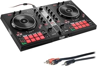 Hercules DJ Control Inpulse 300 2-Deck USB DJ Controller for Serato DJ Lite and DJUCED Bundle with 6' Comprehensive Standard Series 3.5mm Stereo Mini Plug to 2 RCA Plugs Audio Cable image