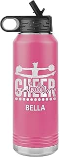 Personalized Cheerleader Water Bottle/Cheer Water Bottle With Name/Cheerleader Custom Water Bottle image