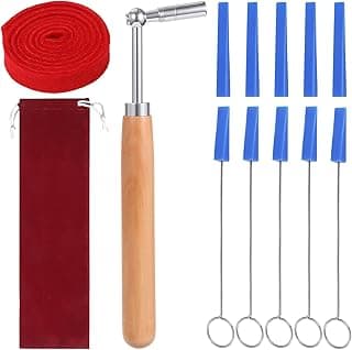 12 PCS Piano Tuning Kit, Professional Tuner Set, Universal Piano Tuning Tools Kit Set with Tuning Wrench Long Mute Felt Rubber Mutes for Tuning Beginner image