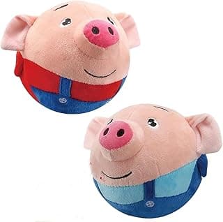 Active Moving Pet Plush Toy, 2024 Upgrade Interactive Dog Puppy Toys Squeaky Moving Dog Ball Toy Washable Cartoon Pig Plush Sound Electronic Dog Toy Shake Bounce Boredom Talking Toys for Pets image