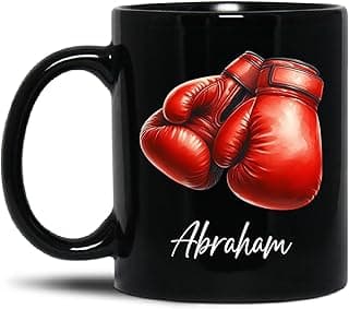 Personalized Boxer Coffee Mug With Name, Boxing Gloves Black Ceramic Cup 11oz Or 15oz, Customized Boxing Tea Mug, Gift For Boxer Friends Coach Team Boxings Fans, Boxings Sport Mugs