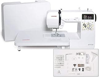 Janome JW8100 Fully-Featured Computerized Sewing Machine with 100 Stitches, 7 Buttonholes, Hard Cover, Extension Table and 22 Accessories image