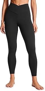 Womens Butterluxe Cross Waist Workout Leggings 25 Inches - V Crossover High Waisted Gym Yoga image