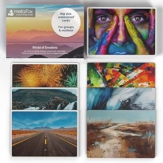 metaFox "World of Emotions" B5 – 52 Coaching Cards for Emotional Intelligence, Team Building & Self-Reflection – Use as Self Reflection Cards, Facilitation Cards and Therapy Card Deck image
