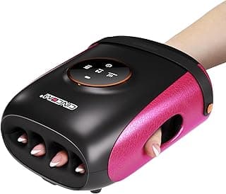 CINCOM Hand Massager with Heat and Compression, Finger and Palm Massage Machine for Pain Relief, Arthritis and Improved Circulation, Gifts for Women, Cordless and Rechargeable (Black)