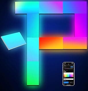 Rectangle LED Lights for Bedroom, Smart Home Gaming Setup Lights RGB-IC DIY LED Wall Light Panels Work with Alexa Google Assistant, APP & Voice Control, Music Sync for Gaming Room TV Decor, 10 Pack image