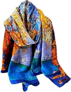 Acotavie Scarfs for Women Dressy Fashion Scarves Long Floral Pattern Scarf Lightweight Sunscreen Shawls image