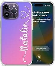 Custom Name Phone Case Personalized Customized Case with Name Handwritten Style Protective Cover Clear Cases Compatible with iPhone 15 14 13 12 11 Pro/Pro Max/Mini/X XS XR image