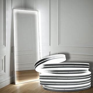 Hollywood Style Vanity Make Up Light, 16.4ft Ultra Bright White LED neon Lights, Dimmable Touch Control Lights Strip, for Makeup Vanity Table & Bathroom Mirror, Mirror Not Included image