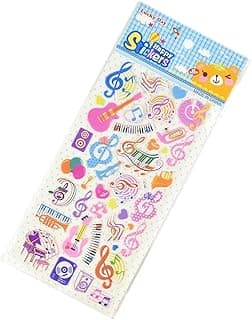 Music Bumblebees Music Notes and Instruments Stickers Type 2 - Music Student's Rewards (Pack of 10) image