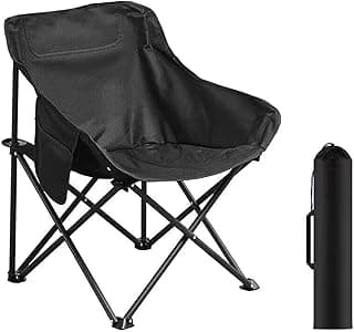 Portable Camping Chair, Enlarged Folding Chair with Carry Bag and Side Pockets Lightweight Heavy Duty for Outdoor Fishing Picnic Beach Hiking Backpacking Travel image