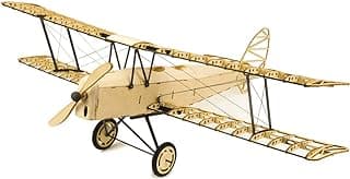 Viloga 3D Wooden Puzzles DIY Tiger Moth Bi-Plane Vintage Airplane Model Kit, Laser Cut Balsa Wood Model Aircraft Kits to Build for Adults image