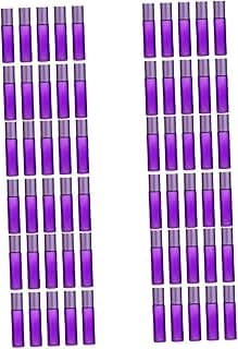 60 Pcs Roller Bottle Essential Oil Bottle Bouteille Essential Oil Rollers Perfume Sub- Packing Bottles Perfume Making Kit Spray Bottle Glass Empty Bottles Purple High White Glass image