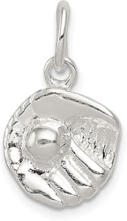 IceCarats 925 Sterling Silver Baseball Glove Necklace Softball Charm Sports Pendant image
