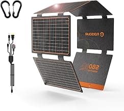 FlexSolar 60W Portable Solar Panels Chargers with PD3.0 USB-C,QC3.0 USB-A and DC Outputs Foldable IP67 Waterproof Power Emergency Camping for Small Power Station Generator,Phones, Power Banks, Tablets image