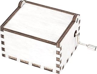 Elanze Designs Vintage Style Hand Crank 2 x 3.5 Inch Wooden Music Box, Classic White Finish, Plays Tune Edelweiss image