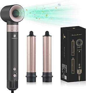 Curling Iron Hair Dryer: Auto Wrap Curling Wand 1 1/4 Inch Automatic Hair Curler, Ceramic Negative Ionic Blow Dryers Hot Air Fast Drying Tools Set with Extra Long Barrel for Styling Waves image