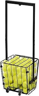 Tennis Ball Hopper Tennis Ball Basket Portable Pickleball Hopper Picker Upper Caddy Metal Pickleball Ball Retriever Holder with Handle for Easy Pickup