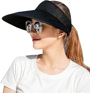 Sun Visor Hats Women Large Brim Summer UV Protection Beach Cap image