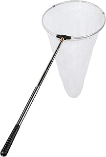 RESTCLOUD Insect and Butterfly Net with 12" Ring, 24" Net Depth, Handle Extends to 59 Inches for Adults and Kids (12" Ring, 59" Handle)