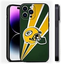 Green Bay Football Designed for iPhone 15 Pro Max Pro Max Case, Silicone Shockproof Slim Thin Rugby Theme Phone Case for iPhone 15 Pro Max 6.7 inch image