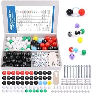 122 Pcs Organic Chemistry Molecular Model Student and Teacher Kit, Molecular Model Set for Inorganic & Organic Chemistry - 59 Atoms & 62 Links & 1 Short Link Remover Tool image