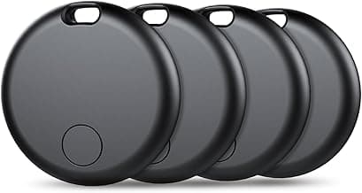 Tracker Air Tag-4 Pack: Smart Bluetooth Tracker, Item Finder Works with Apple Find My (iOS Only) App, Trakcer Tag Locator for Keys, Luggage, Satchel, Backpack etc. (Not for Android Devices)