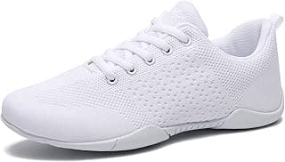 LANDHIKER Cheer Shoes Girls White Dance Shoes Youth Cheerleading Sports Training Athletic Comfortable Shoes Flats Girl image