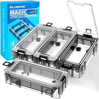 Small Fishing Tackle Box Organizer, Freely Assemble Fishing Tackle Box, Transparent Tackle Box Organizer Storage with Strong Magnetic, Luminous Waterproof Seal, Plastic Fishing Tackle Kit image