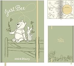 Disney Winnie the Pooh 2024 Diary (Just Bee Design), A5 Diary with Hard Cover, Day to Page Winnie the Pooh Gifts for Women and Men - Official Merchandise