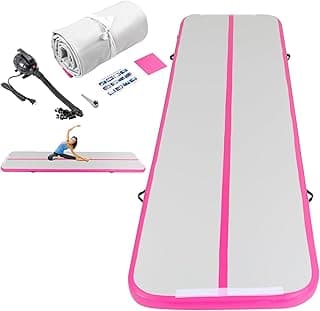 1 * 5M Inflatable Gymnastics Mat With Electric Air Pump, Inflatable Air Gymnastics Mat Training Mats Gymnastics Tracks for Home Use, Training, Cheerleading