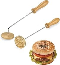 Custom Logo Branding Iron for Burger - Personalized Brass Steak & Burger Brander | Professional BBQ, Coconut, Cake Stamp 1inch