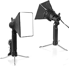 Meking Mini Softbox Photography Lighting Kit, 2700K Tabletop Led Lamp Continuous Warm Lighting System for Small Product Photo Video Studio Shooting, 2 Pieces image