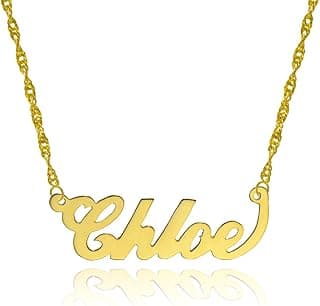 10k Yellow Gold Personalized Name Necklace - Style 3 - Custom Made Any Name image