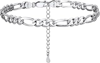 PROSILVER 925 Sterling Silver Ankle Bracelets For Women, Stylish Chain Anklets, Summer Beach Jewelry, 8.6-10.6 Inch Adjustable, Come with Box image