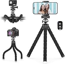 UBeesize Phone Tripod, Premium Flexible Phone Tripod with Remote and Phone Mount, Mini Tripod Stand for Camera, GoPro image