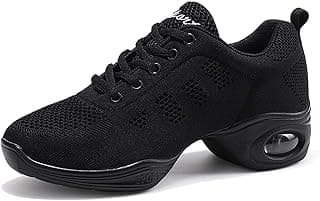 CERYTHRINA Women's Jazz Shoes Lace-up Sneakers Modern Dance Shoes Platform Walking Dance Shoes